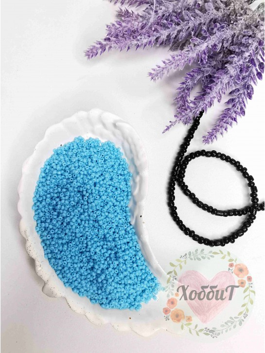 Бисер 13/0 класс А, калиброванный Чехия (голубой матовый)